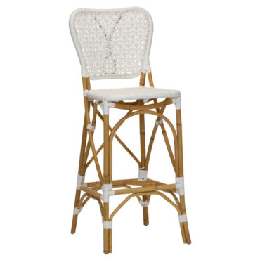 Clemente Bar Stool in Natural/White